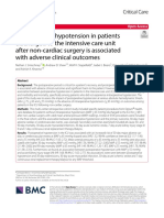 Postoperative Hypotension in Patients Discharged To The Intensive Care Unit After Non-Cardiac Surgery Is Associated With Adverse Clinical Outcomes