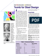 Thumb Rules For Steel Design