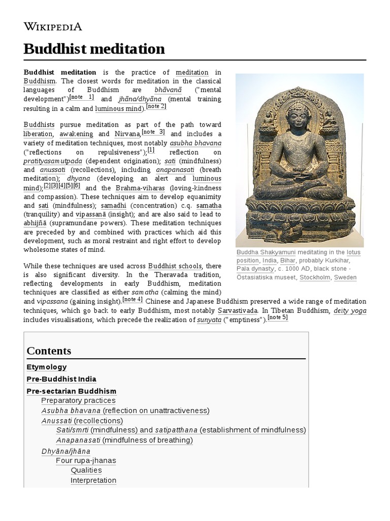 Buddhist Meditation: Buddhist Meditation Is The Practice of Meditation ...