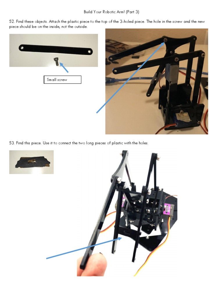 Robotic Arm Instructions 3 PDF Manufactured Goods Equipment