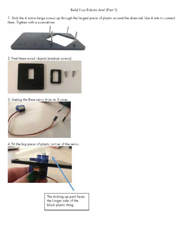 Robotic Arm Instructions 1 PDF Machines Equipment