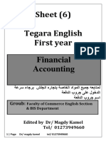 Sheet (6) Tegara English First Year Financial Accounting: Groub