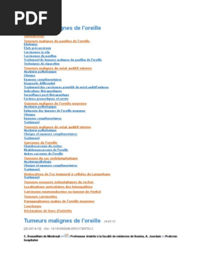 Tumeurs Malignes De L Oreille Pdf Melanome Metastase