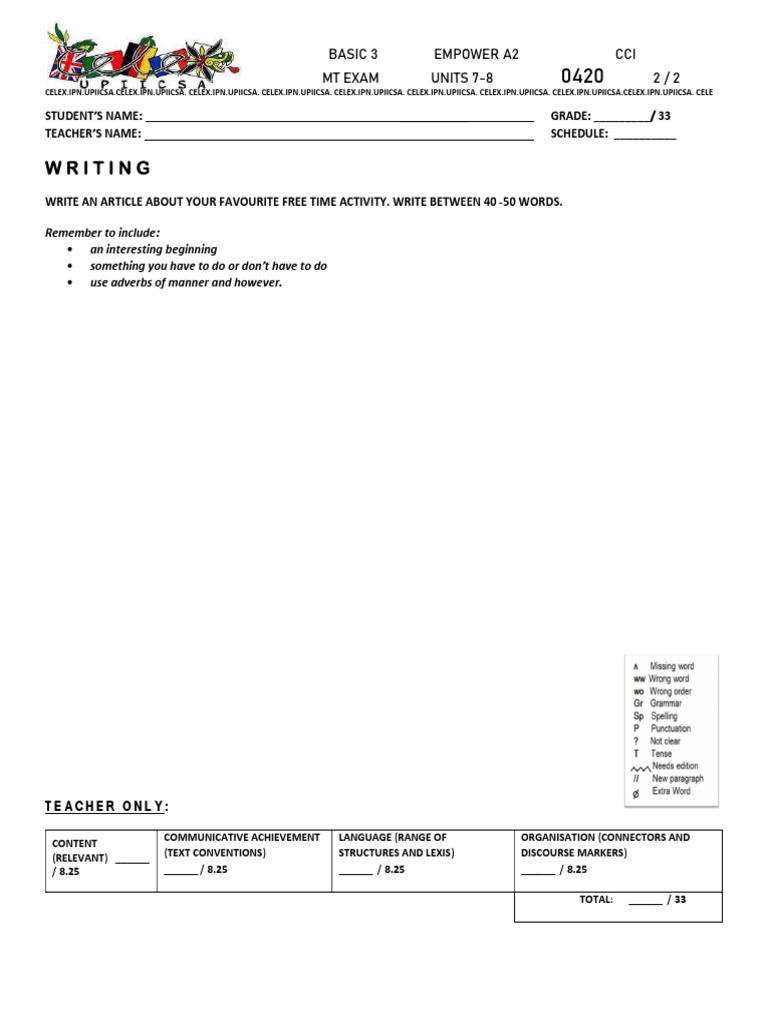 Student Writing Exam Guide | PDF