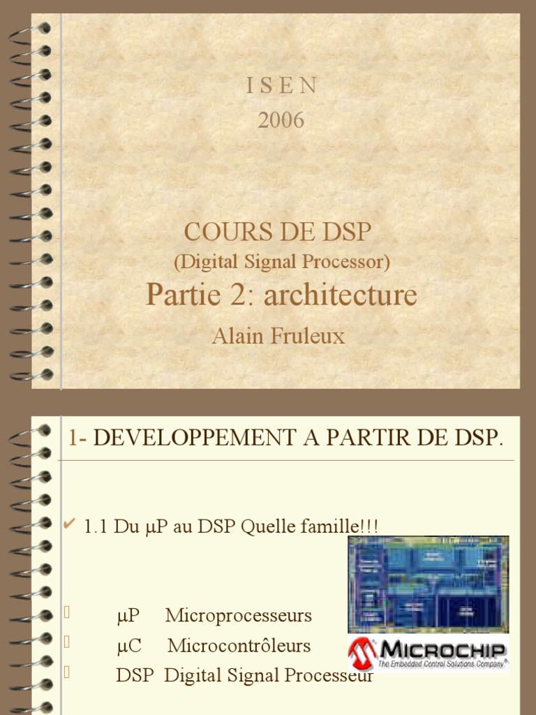 Architecture des DSP et Microcontrôleurs | PDF | Processeur de signal ...