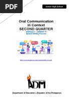 Oral Communication in Context Second Quarter: Senior High School