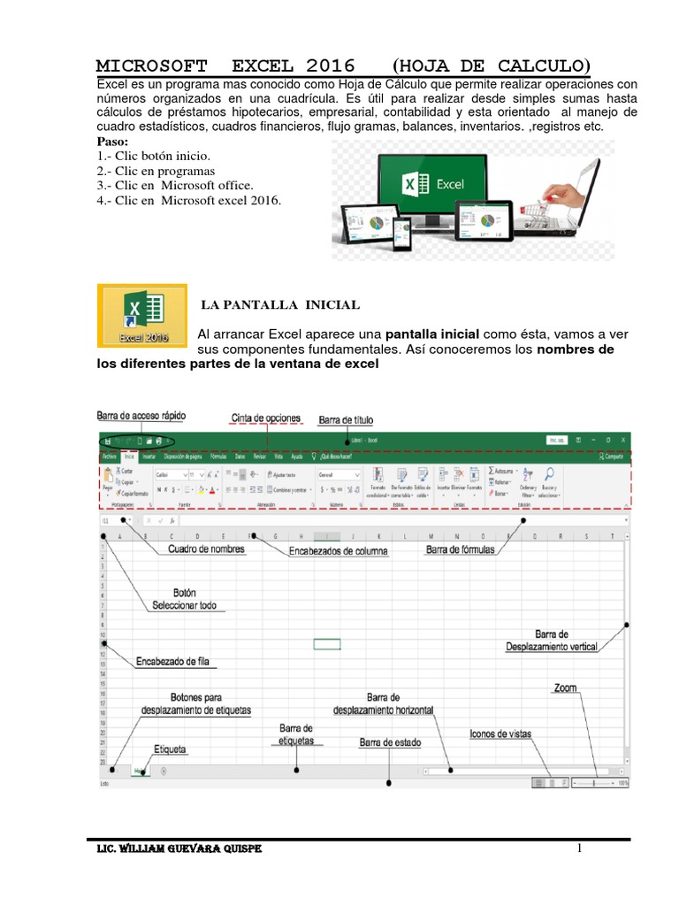 Excel 2016 | Descargar gratis PDF | Hoja de cálculo | Microsoft Excel