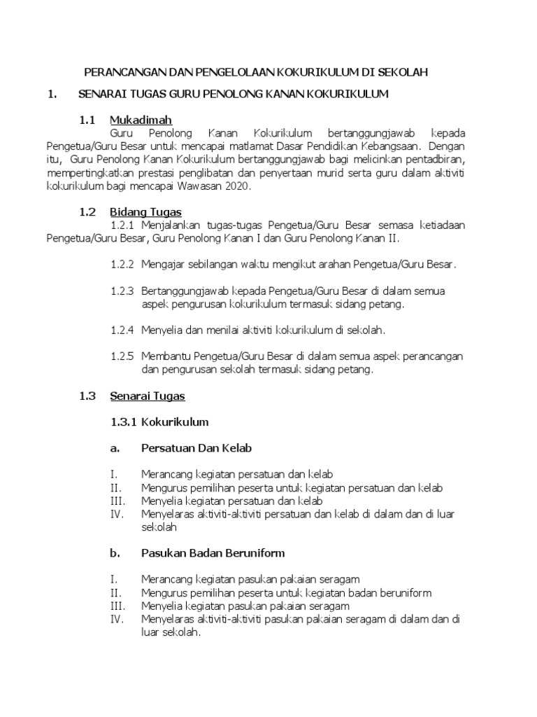 6. senarai tugas gpk kokurikulum
