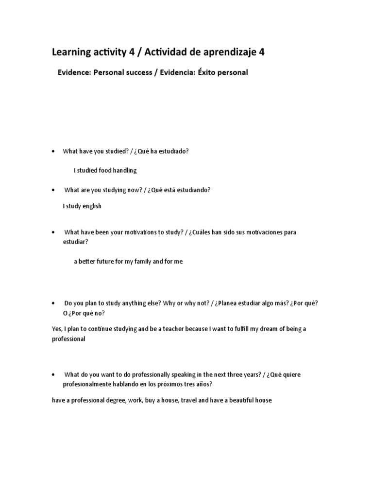 Learning Activity 4 | PDF | Career & Growth