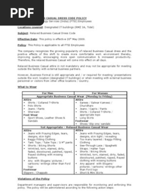 Relaxed Business Casual Dress Code Policy | PDF | Clothing | Trousers
