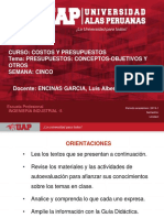 Ayuda 5 Presupuesto Generalidades. Indust Costos 2019 1