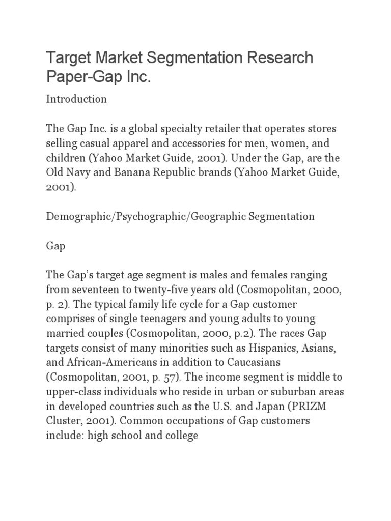 research paper about marketing segmentation