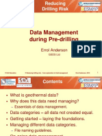 Data Management During Pre-Drilling