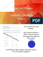 Angles and Shapes - Vertically Opposite Angles