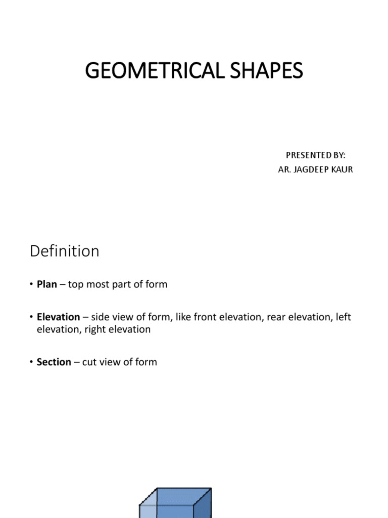 Geometrical Shapes: Plans & Elevations | PDF