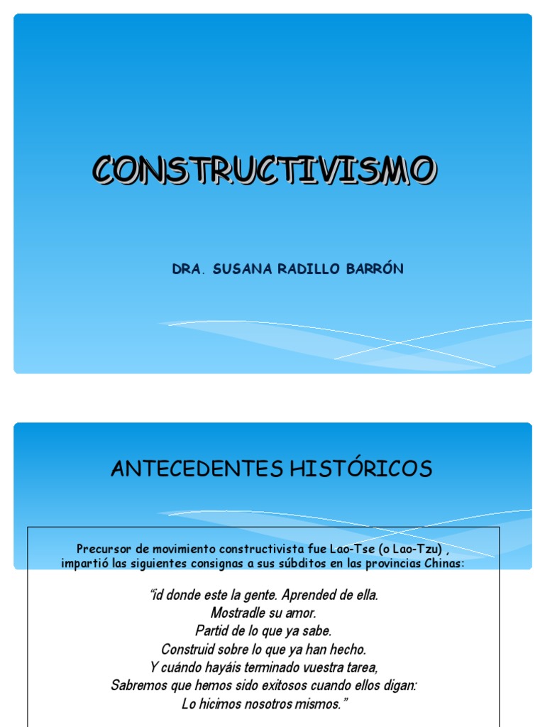 Antecedentes del Constructivismo | PDF | Constructivismo (filosofía de ...