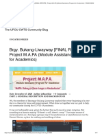 Brgy. Bukang-Liwayway FINAL REPORT Project M.A.PA DRAFT DRAFT DRAFT Module Assistance Program For Ac PDF