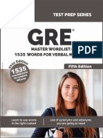 GRE Master Wordlist: 1535 Words For Verbal Mastery (Fourth Edition)