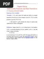 Chapter11 Multivariable Functions