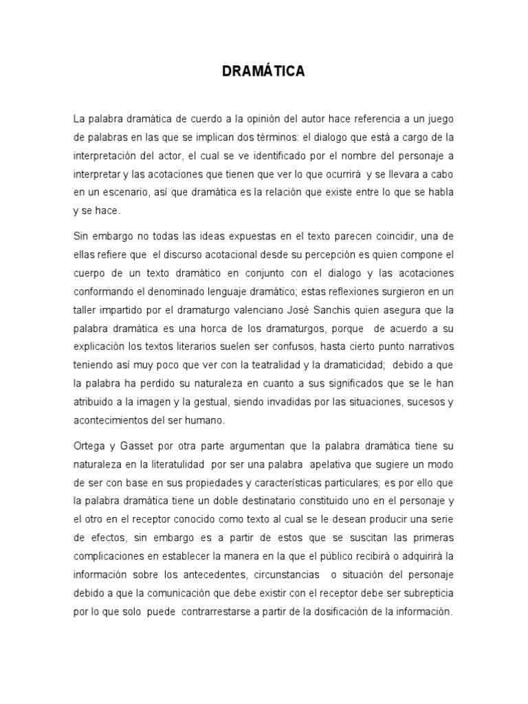 Significado de la Palabra Dramática | PDF | Monólogo | Palabra
