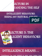 Lecture 5. Intelligent Behaviors - Seeing My Natural Ability