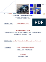 31ª TRAB. PRACT. AUXIL. CRIMINOL. Y CRIMINALIST. - ESTADISTICA ACCIDENT. VIAL