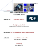 30ª TRAB. PRACT. AUXIL. CRIMINOL. Y CRIMINALIST. - FACTORES DE RIESGOS EN ACCIDENTOL.