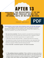 Evaluate The Acceptability of An Investment Project Using The Internal Rate of Return Method