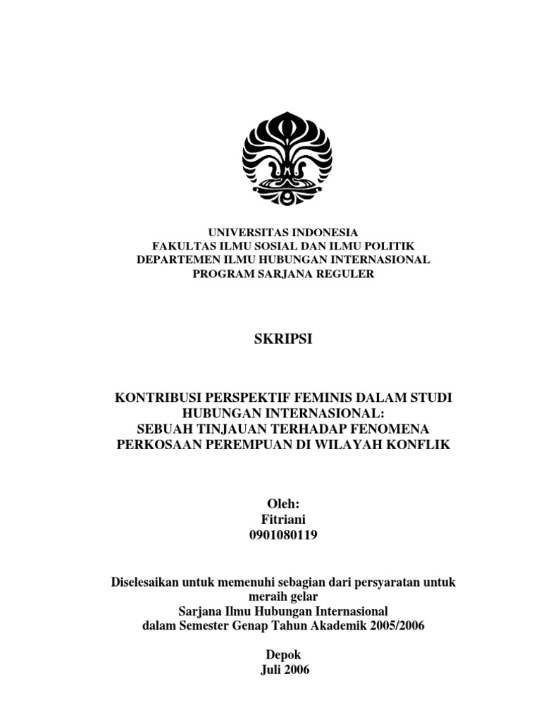 Skripsi Kontribusi Feminisme Dalam Hubungan Intl