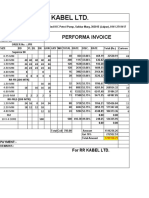 RR Kabel LTD.: Performa Invoice