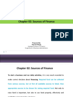 Chapter 02: Sources of Finance: Assistant Professor of Finance Department of Business Administration