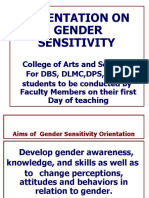 Orientation On Gender Sensitivity