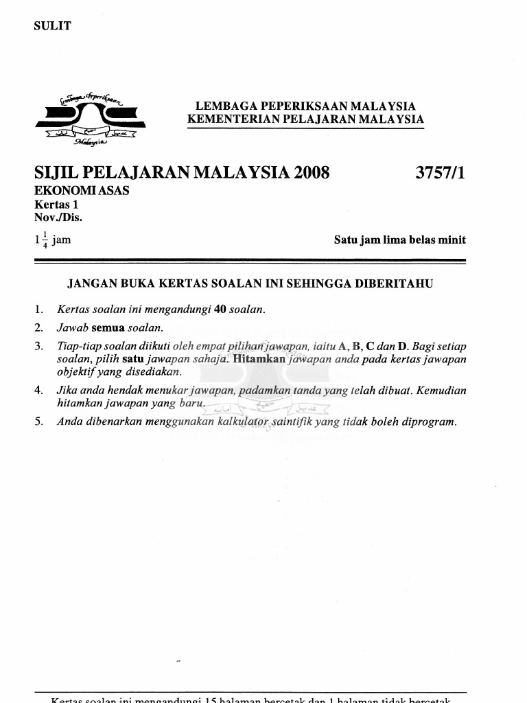 Spm Ekonomi Asas K1 Pdf