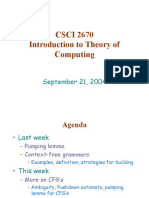 CSCI 2670 Introduction To Theory of Computing: September 21, 2004