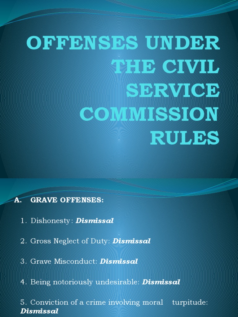 Offenses Under The Civil Service Commission Rules PDF Interest