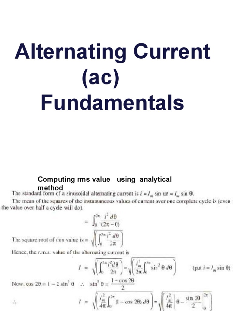 Alternating Current (Ac) Fundamentals | PDF | Science & Mathematics
