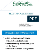Self-Management: Ms. Faiza Nisar Lecturer, DPP, Buic