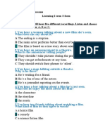 Контроль аудіювання Listening I term 8 form (Track 7) You will hear five different recordings. Listen and choose the correct answer A, B or C