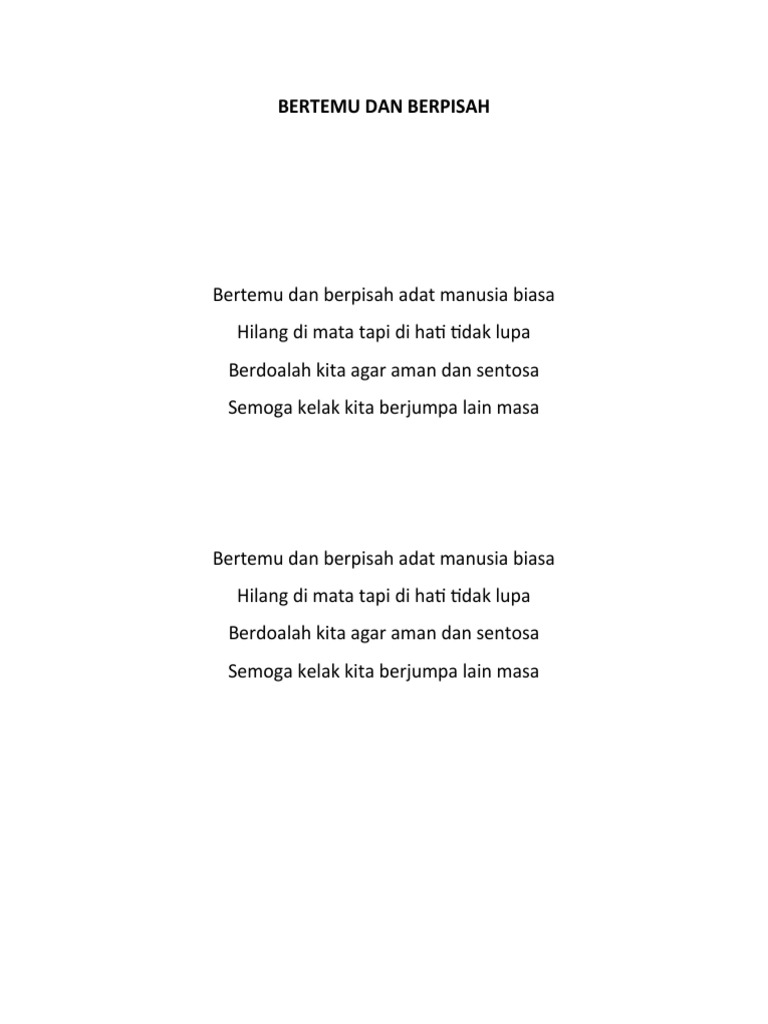 Bertemu Dan Berpisah Pdf