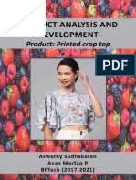 Product Analysis and Development: Product: Printed Crop Top