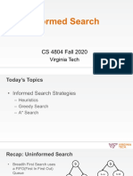 Informed Search: CS 4804 Fall 2020