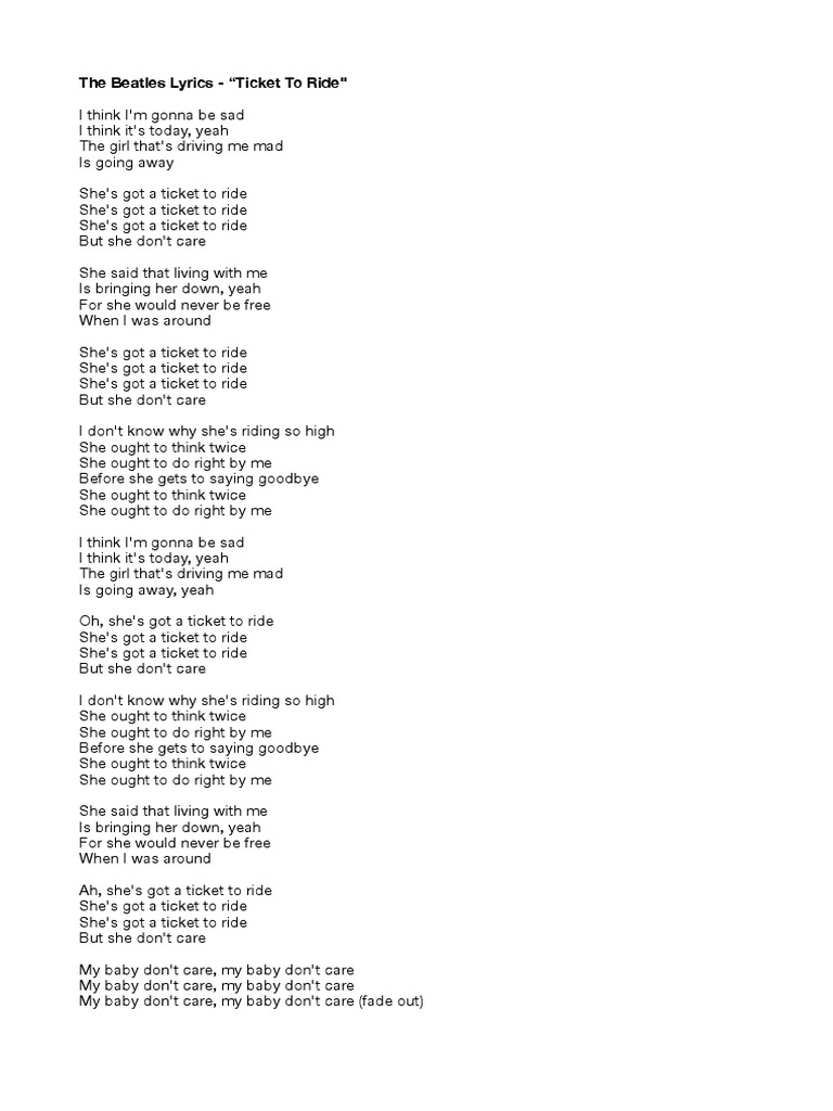 The Beatles Lyrics - 