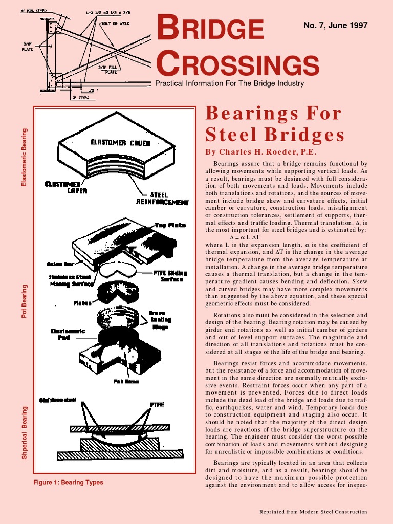 Ridge Rossings: Bearings For Steel Bridges | PDF | Bearing (Mechanical ...