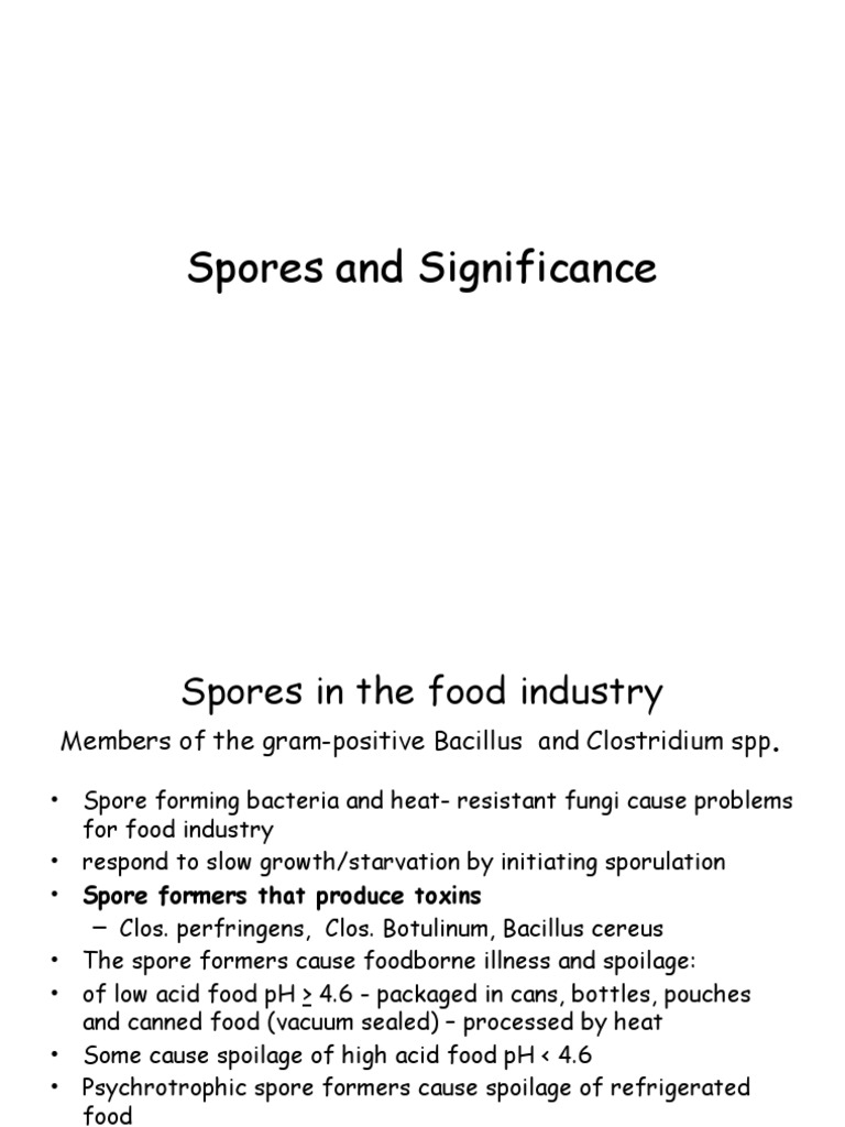 Spores in Food Safety and Spoilage | PDF | Bacillus | Cell (Biology)