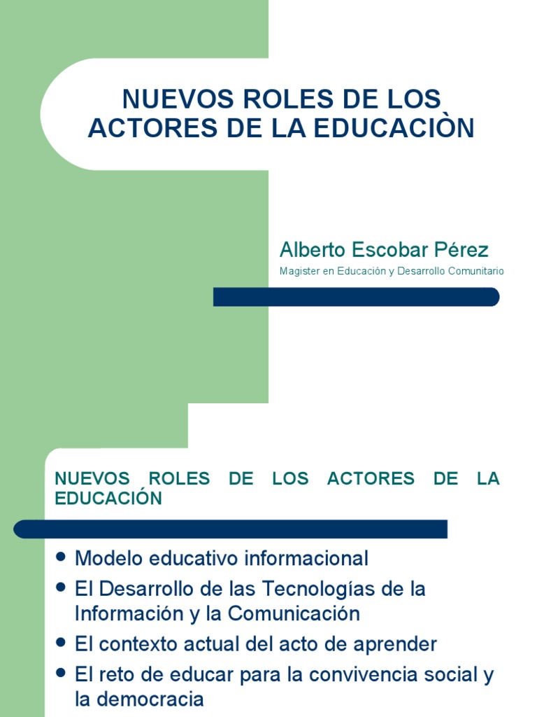 Nuevos Roles de Los Actores de La Educación | PDF | Aprendizaje | Sociedad