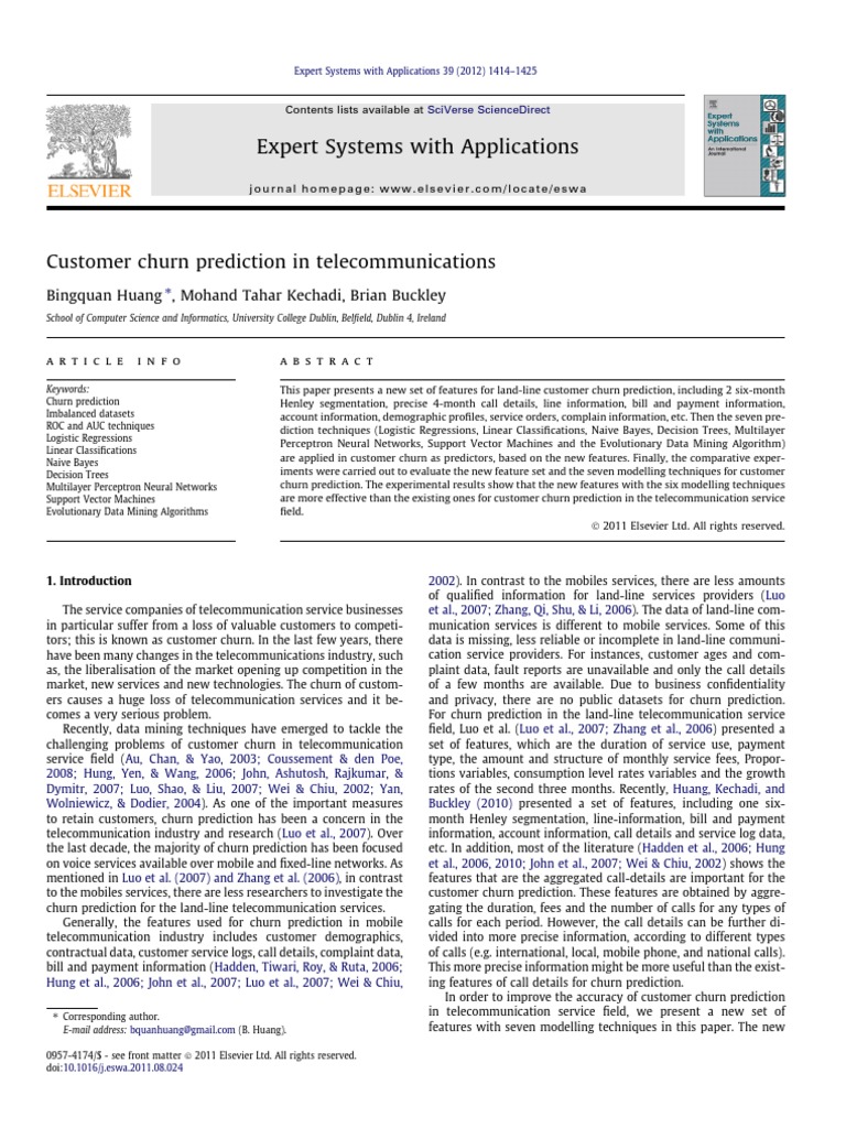 Telecom Customer Churn Prediction Methods | PDF | Mathematical Concepts ...