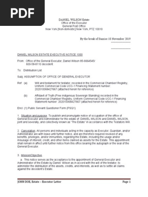 Sample Executor Letter To Beneficiaries Rights Of A Beneficiary Named