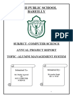 Delhi Public School Bareilly: Subject-Computer Science Annual Project Report Topic - Alumni Management System