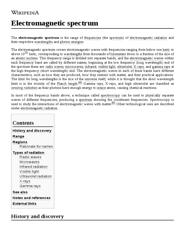 Electromagnetic Spectrum | PDF | Electromagnetic Spectrum ...