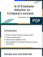 Effects of Employee Satisfaction On Company's Success: Supervised By: Sir Adil Kazi
